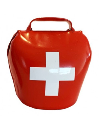 Glocke 6 cm rot mit Schweizer Kreuz