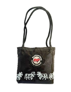 Tragtaschen in Minibag schwarz mit Kühen